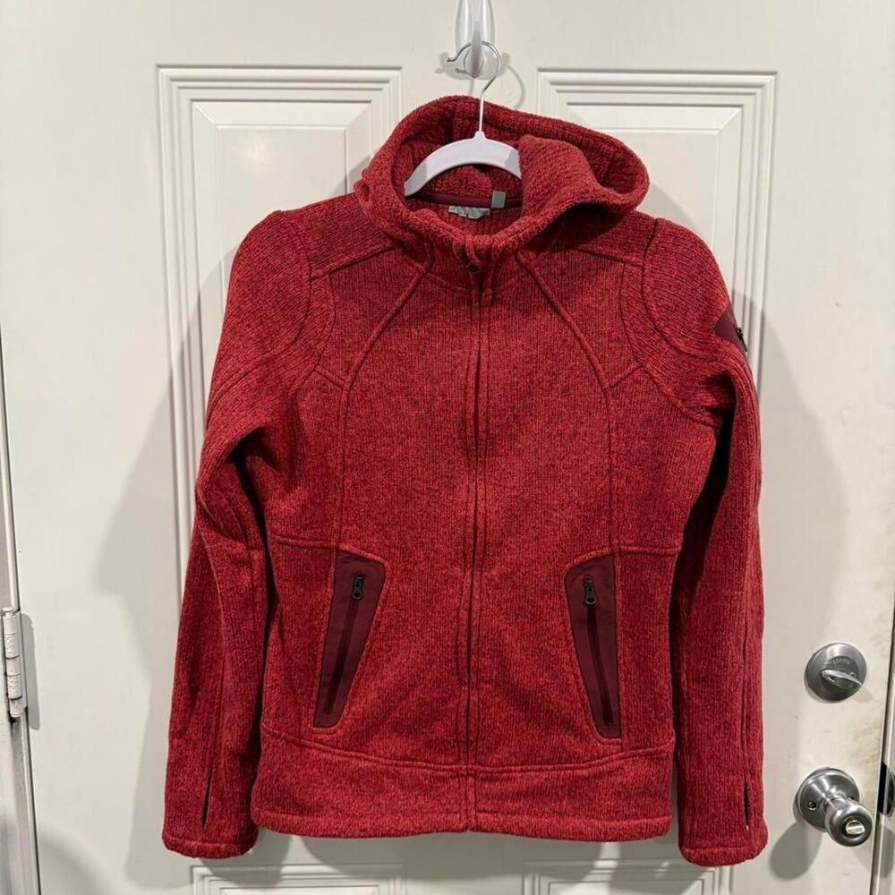 Athleta Women's Red and Burgundy Hoodie